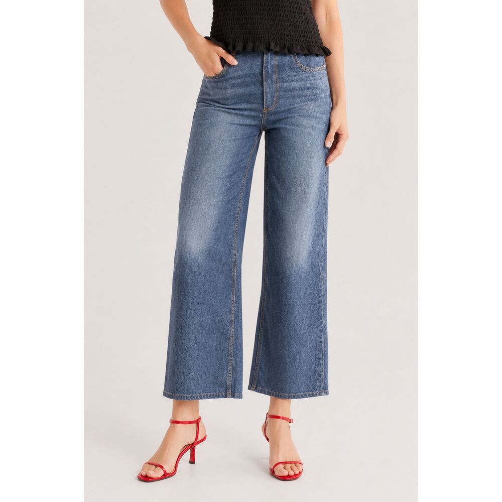 Jason Wu Wide Leg Lyocell Lightweight Jeans In Faded Raw Denim 8